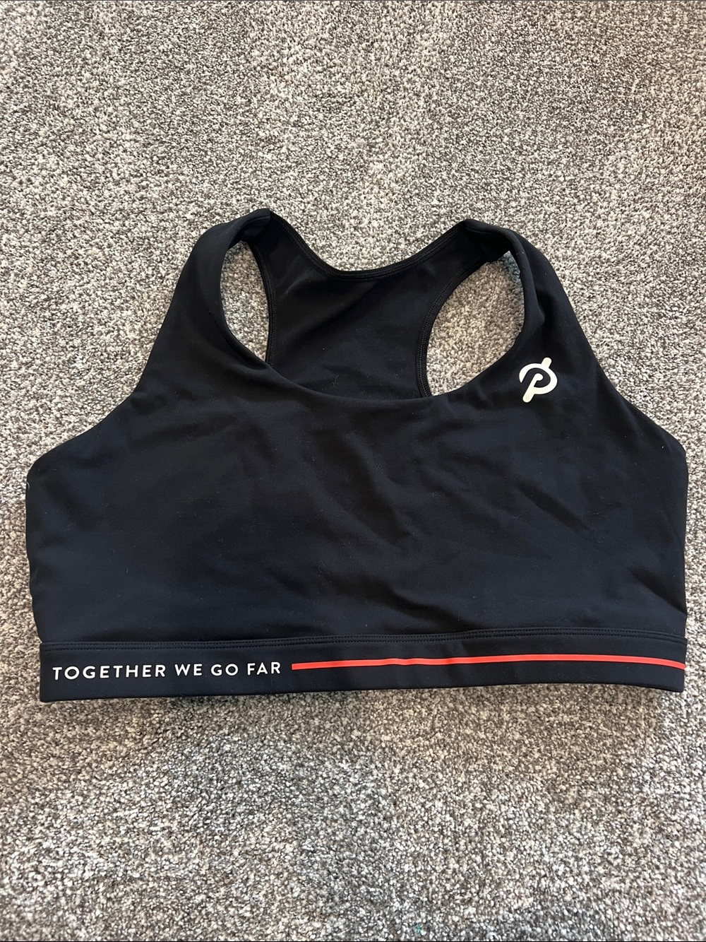 Peloton Black Sports Bra with Red Accent